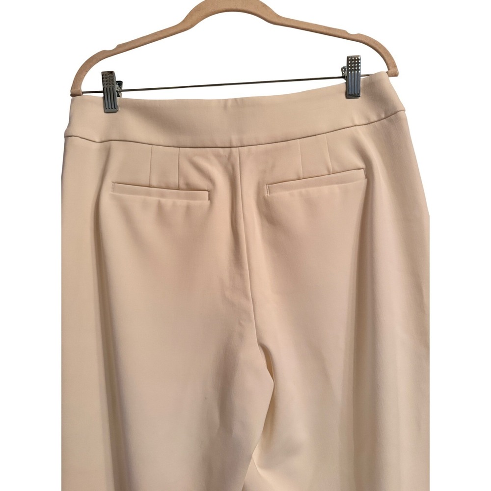 Old Money Neutral  Talbots Greenwich Wide Leg Pants Cream Sailor Trousers Sz 8 - Picture 4 of 13